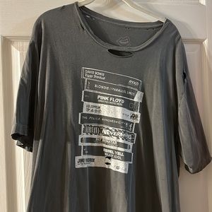 Distressed 8 track band tee